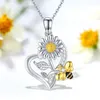 Colliers de pendentif Collier de tournesol Rose Valley pour femmes pendentifs d'abeilles bijoux filles cadeaux yn057