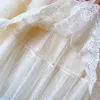 Skirts Elegant Lace Patchwork Tulle Long Skirt For Women 2024 Romantic Polka Dot A Line High Waist Tiered Mesh Midi Female Z553
