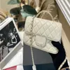 23A Flip Flap Bag Mini Designer Bag White Small Handheld Handbag Mini Metal Bag Classic Handle Rhinestone Wallet Woven 20CM Quilted Gol Ksuk