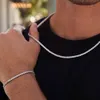 Real Moissanite Diamond Sterling Sier Necklace Vs Clarity Iced Tennis Chain Tesfied Tested and Garantited Men's