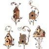 Decorazioni da giardino 1 pezzi in metallo per uccelli in metallo con palo decorativo per uccelli decorativi decorazioni nido decorazioni per esterno ornamenti cortile