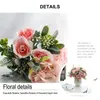 Decorative Flowers Artificial Bouquet Rose Pink Silk Peony Flower Bride Wedding Home Decoration Fake