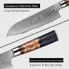 Santoku Knife 7 inch,Damascus Chef Knife VG-10 Steel Blade Japanese Knife,Sharp Kitchen Knife Chopping Knife Pro Cutting Knife