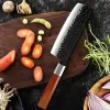 Japanese Nakiri Chef Knife 7 Inch Pro Nakiri Knife Hand Forged Vegetable Kitchen Knife High Carbon Steel Knife Octagonal Handle