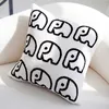 Cartoon Horse Lion Elephant Point Shape Embroidered Pillow Cover Cushion Cotton Pillowcase Flora Sofa Bedroom Home Decor 240508