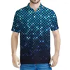 Polos pour hommes Vintage Colorful Disco Lights Graphic Polo T-shirts Men 3D T-shirt imprimé Summer Street Garques courtes Y2K Tops Loose