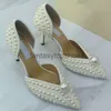 JC Jimmynessity Choo Designer Baotou Baotou Commuter Explosif White Fashion Wedding Shoes élégantes et extravagantes Blogger de la mode Star Les mêmes dames talons Em Eiy5