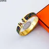 Donia Jewelry luxury bangle woman European American Fashion Classic Enamel Pattern bracelet man Letter Titanium Steel Bracelet Designer gift With Box