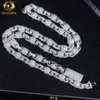 Großhandelspreis Hip Hop 8mm Sterling Sier Cuban Link -Kette Moissanit Diamant geschnittene Perlen Halskette