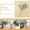 Fleurs décoratives 6 pcs Artificiel Olive Branch Home Decor Decor Plant Arbre Branches Plastic Fake Fakes Tide Mariage pour vases