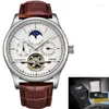 Montre-bracelettes Lige Luxury Fashion Man Retro Watch Automatic Mechanical Watchs Tourbillon Horloge en cuir STRAP IMAPPORPO