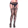 Mulheres meias stromestons pura -fishnet -caldyhose flor jacquard suspensa meias calcadas sexy coxa altas meias altas