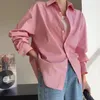 Women's Blouses French Pink Spring Autumn 2024 Long Sleeved Cotton Shirt Luxury And Unique Casual Top