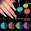 Nail Gel Spider web nail art drawing glue 6ml diamond flash painting line silk screen design process UV gel polish Q240507