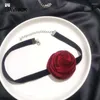 Цепочки розовые цветочные колье для женщин для женщин Сексуальные регулируемые ожерелья