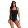 Mulheres de roupas de banho femininas One peça Pro Sports Sportsuit Colorblock Monokini Beach Wear Bothing Suit de maiô Bikini