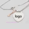 Luxe tiifeniy ontwerper hanger kettingen paar ketting love sleutel ketting vrouwelijk hartvormig Engels hangende tag en bot