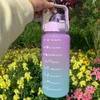  Wasserflasche Motivationsbilanz Sportflasche mit Zeitmarker tragbarer wiederverwendbarer Plastikbecher Outdoor Travel Fitness 240507