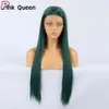 13 * 2,5 Lace Lace Front Perruque Long Right Green Green Synthétique Naturel Natural Crochet Coiffure Cosplay Girl Wigs Synthetic Lace Wig Wig Handimplantes Hair Wigs