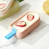 Pop Silicone Ice Cream Mold met deksel Mooie zelfgemaakte Popsicle Tray Diy Creams Icelolly Maker Tools Summer Kitchen 240508