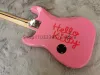 Guitar Factory Pink Cat Cat 6String Guitar, picape de uma peça, hardware cromado, ponte fixa, volta através de strings