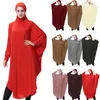 Roupas étnicas eid oração vestuário longa khimar mulheres muçulmanas hijab batwing sleeve tops abaya manto ramadan abayas islâmico niqab hijabs