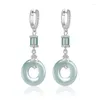 Boucles d'oreilles en peluche à eau bleue de qualité aérique naturelle jadeite jadeite s925 Cadeaux de femmes en argent incrustées haut de gamme bijoux de mode