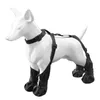 Dog Apparel Useful Black Boots With Rugged Rubber Sole Adjustable Straps And Buckle Suitable For Small Medium Dogs