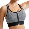 Aktive Unterwäsche Front Reißverschluss Sport BH für Frauen Hochstärke Großgröße Schocksicherer Laufen ohne Stahlringweste Fitness Yoga BH Unterwäsche D240508