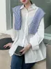 Blouses pour femmes Circyy Shirt Femme Blouse Office Lady Tops Long Sleeve Cotton Casual White Tops Buth Collar Bouton Up Shirts Overassia