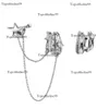 Chaîne de voie laiteuse dispersée asymétrique sans trous, clip sier cool des boucles d'oreilles de design de mode, crochets d'oreille pour hommes et femmes édition originale