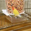 Andra fågelförsörjningar semi-acircled matare kapacitet transparent för bur automatisk matbehållare papegoja cockatoo kanarie hängande