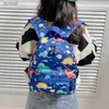 Backpacks Childrens Backpack Cartoon Dinosaur Pattern Childrens Backpack Cute Kindergarten Boy and Girl Sac imperméable WX