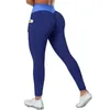 Calças ativas S-3XL Casual Casual Caustre Pocket Sports Perneiras Fitness Scrunch Buworkout Tizza Push Up Yoga Gym Leggins