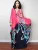 Imprimer maxi robe batwing manche tunique printemps / automne plage décontractée plus taille femme plagewear kaftan sarongs