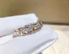 Bagues de mariage croix 10k or 4 mm Lab Zircon Ring Silver Color Engagement Band For Women Men Party Drop Jewelry9255343