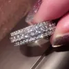 Bijoux de mode Round 5a Zircon CZ Band de mariage anneaux pour femmes 925 Sterling Silver Female Ring Jewelry 2743