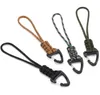 SALLE DE SURVIE D'URGENCE HAUTE RAGNE COURNE CORDE CORDE CORDE CORDE ROTABLE ROTABLE BOUCLE Paracord Keychain Crochet