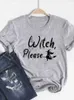 Kvinnors t-shirt Witch Letter Lovel