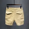 Korean Washed Luxury Mens Slim Jeans Designer Denim Short Pants for Summer Boyfriend Stretch Straight White Cargo Cotton Shorts 240507