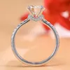 Luxury Moissanite Ring Jewelry 925 Sterling Silver Pass Test 1.5ct D Color Round Moissanite Diamond Ring for Girls Women Nice Gift Size 5-11