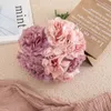 Dekorative Blumen Kränze 5pcs künstliche Seiden Peonies Blumen Pink Blumenstrauß hübsche Herbstszenen Arrangement Pfingst