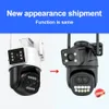 9MP 4K HD WiFi IP Camera Outdoor 8x Zoom Three Lens Dual Screen PTZ CAM Auto Tracking 8MP Security Video Surveillance CCTV Alexa 240422