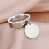 Eheringe Skyrim Edelstahl Gold Farbe Minimalist Ring mit großen runden Anhänger Fingerringen 2024 Mode Jubiläumsgeschenke für Frauen