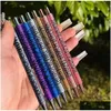 Painting Supplies Diy Add Beads Funny Pens 7Pcs/Lot Student Beadable Plastic Ballpoints Bead Ball Pen Promotional Christmas Gifts Crea Otuqa