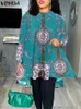VONDA 2023 Zomer Vintage vrouwen Blouse met lange mouwen Gedrukte Casual Boheemse shirts mode o nek losse oversize tuniek tops feest 240426