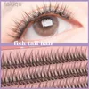 Falska ögonfransar Anlinnet M-formad professionell smink Personlig ögonfrans kluster Spiral Wispy Prefabricated Russian Natural Fluffy False Eyelashes D240508