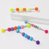 Boucles d'oreilles à goujons perles colorées douces et mignonnes grandes ongles à oreille à tige longue anti-sensibilité des boules de blocage de différentes couleurs