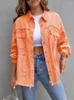 Women's Jackets APIPEE Denim Jacket With Rough Edges And Holes For Women Spring Autumn Temperament Casual Lapel