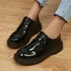 Casual Shoes Spring Autumn Korean Bright Leather Woman Formal Dress Thick Bottom Loafers Black British Business Work